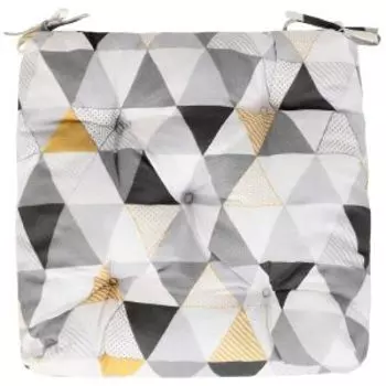 Подушка на стул Хаски Home Геометрия, 40х40х6 см, рогожка