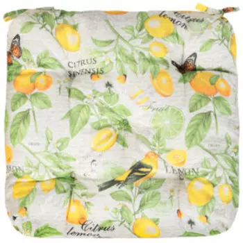 Подушка на стул Хаски Home Сиеста, 40х40х6 см, рогожка