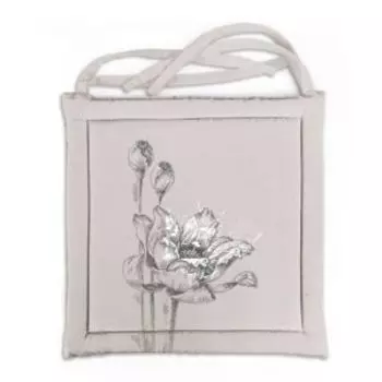 Подушка на стул Мак, 40х40 см, хлопок/лен, шелкография, в ассортименте