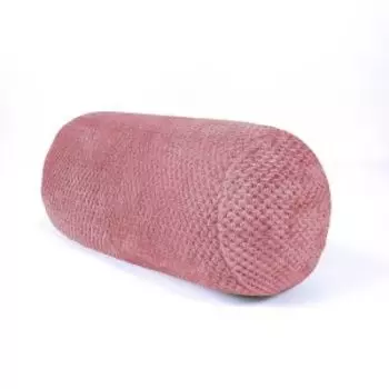 подушка-валик, размер 42х17 см, розовый, материал велсофт-100% ПЭ, наполнитель холлофайбер