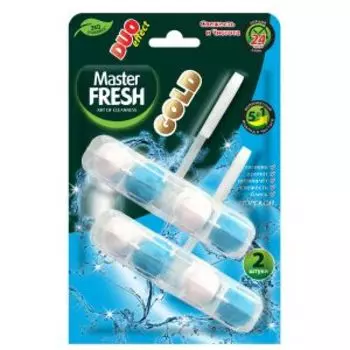 подвесной блок для унитаза Master FRESH DUO EFFECT 5в1 формула GOLD МОРСКОЙ, 2шт