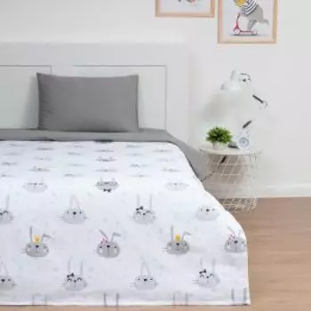 Покрывало детское Этель Funny rabbits, 1.5-сп, 145х210 см, рогожка