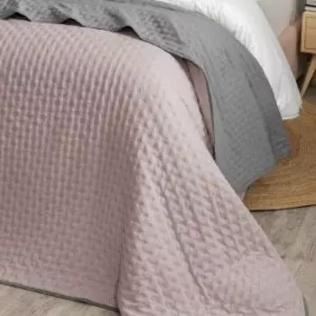 Покрывало Dome Хельга, Евро, 240х260 см, 100% полиэстер, серо-розовый