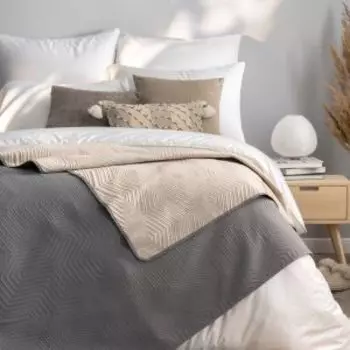 Покрывало Dome Магнус, Евро, 240х260 см, 100% полиэстер, серо-бежевый