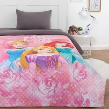 Покрывало Этель Disney Принцессы, 1.5-сп, 145х210 см, розовый, микрофибра 90г/м2