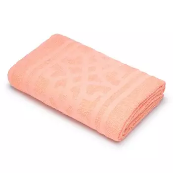 Покрывало махровое DМ Арабский узор, 180х100 см, гладкокрашенное, хлопок, персиковый