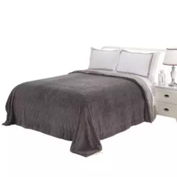 плед-покрывало SOFI DE MARKO Элайза 1,5-сп, размер:160х220см, серый, велсофт, 100% вискоза, 500г/м2