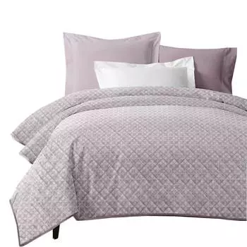 Покрывало стеганное Melissa Витраж пыльная роза, 200х220 см, двустороннее, микрошелк