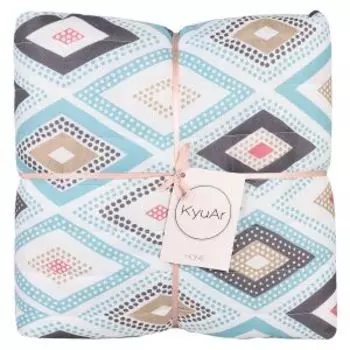 Покрывало стёганое с кисточками, 220х200 см, п/э, голубой, наполнитель текстон