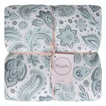 Покрывало стёганое с кисточками, 220х200 см, п/э, зеленый, наполнитель текстон