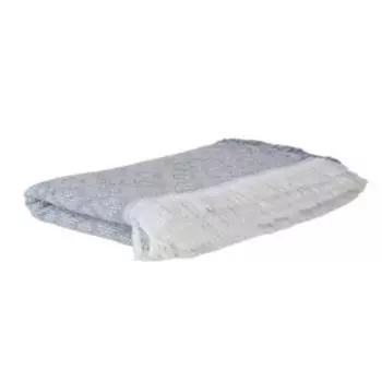 Покрывало вафельное Ромб с бахромой, 150х200 см, серо-голубой, хлопок