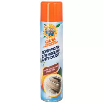 Полироль для мебели Anti-Dust Orange boom с антистатическим эффектом, 300 мл