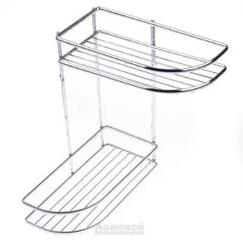 полка 2-ярусная VANSTORE угловая, хром 25х25х30 см 077-70