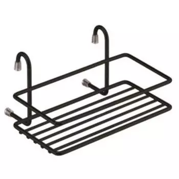 Полка для рейлинга, 20х10.5 см, нерж. сталь, черный матовый