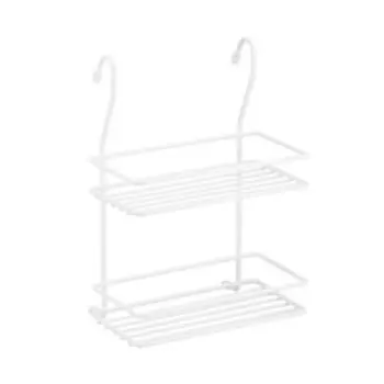 Полка двухъярусная малая, 20х28х13.5 см, металл, белый матовый