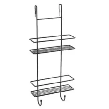 Полка двухэтажная для душевой кабины Fixsen, 56х25 см, черная