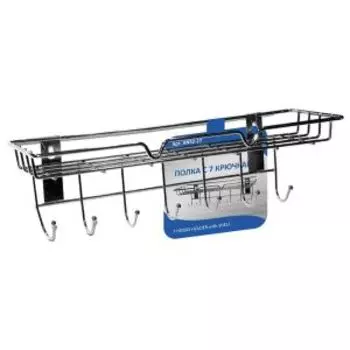 Полка с крючками, 7 крючков, 29 х 9 х 9 см