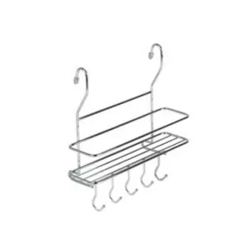 Полка с крючками на рейлинг Lemax, 26.5х27 см, хром