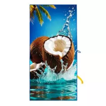 Полотенце Bravo HB Пляж Кокос, 70х140 см, многоцветный, микрофибра, 300г/м2