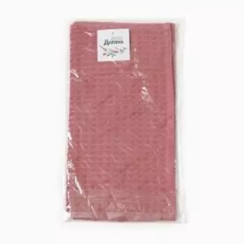 полотенце ДОЛЯНА пудровый, крупная вафля 220г/м2, 35х60см, хлопок 100%