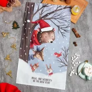 Полотенце Этель Magic, 40х73 см, саржа 190г/м2, голубой