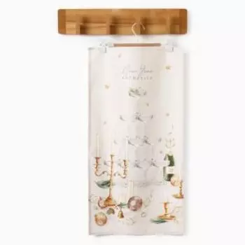 Полотенце Этель Новогодняя эстетика, 40х73 см, саржа 190г/м2, бежевый