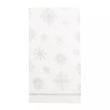 Полотенце Этель Серебряные снежинки, 40х73 см, саржа 190г/м2, белый