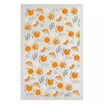 Полотенце кухонное Апельсины сканди, 39х60 см, хлопок/лен, шелкография