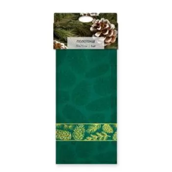 Полотенце кухонное Cleanelly Basic Cones, 50х70 см, гладкотканное, хлопок 255 г/м2, зеленый