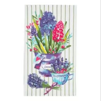 Полотенце кухонное Доляна Цветочная радость, 35х60 см, рогожка 160г/м2, хлопок