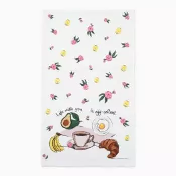 Полотенце кухонное Доляна Life with you, 28х46 см, рогожка 160г/м2, хлопок