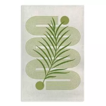 Полотенце кухонное Графика, 39х60 см, хлопок/лен, шелкография, зеленый