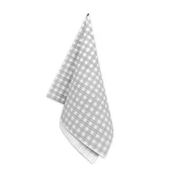 Полотенце кухонное Grand Style Клетка, 35х60 см, вафельное, хлопок, серый