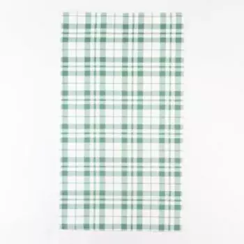Полотенце кухонное Этель Eucalyptus, 40х70 см, саржа, клетка, белый/зеленый