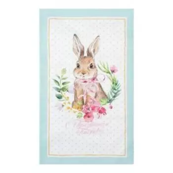 Полотенце кухонное Этель Пасхальный кролик, 40х73 см, саржа, белый