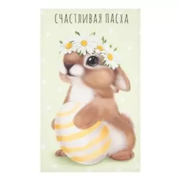 Полотенце кухонное Этель Зайчик с ромашками, 40х73 см, саржа, хлопок, голубой