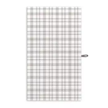 Полотенце кухонное Клетка Стюарт серая, 35х60 см, вафельное, хлопок 230 г/м2, шелкография