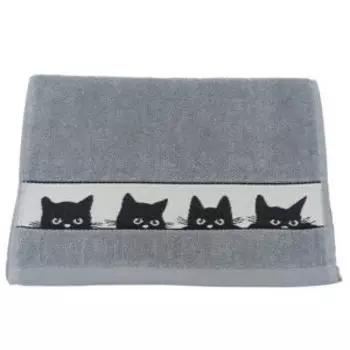 полотенце кухонное Котики 090, размер: 30х60 см, серый, 100% хлопок