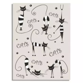 Полотенце кухонное Коты полосатые, 45х60 см, гладкотканое