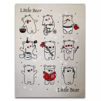 Полотенце кухонное Северные мишки, 45х60 см, гладкотканое