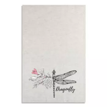 Полотенце кухонное Стрекоза, 39х60 см, хлопок/лен, шелкография