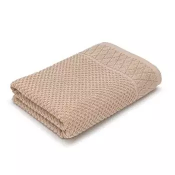 Полотенце махровое Bravo Паттерн, 70х130 см, гладкокрашенное, хлопок 450г/м2, бежевый