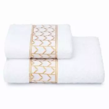 полотенце махровое CLEANELLY BASIC Golden nets, размер 50х90см, гладкокрашенное,белый, 460 гр/м2, 100% хлопок