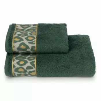 полотенце махровое CLEANELLY BASIC Leopardo, размер 50х90см, гладкокрашенное,зеленый, 460 гр/м2, 100% хлопок