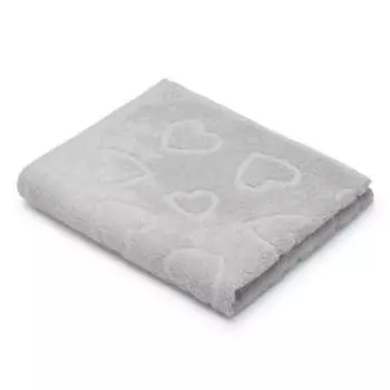 Полотенце махровое Детство Танцующие сердечки, 50х80 см, хлопок 420г/м2, голубой