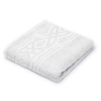 Полотенце махровое ДМ Люкс Celtic weave, 70х130 см, гладкокрашенное, белый, хлопок 340г/м2