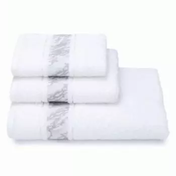 Полотенце махровое DМ Прайм Marble pattern, 50х90 см, гладкокрашенное, хлопок 390 гр/м2, белый