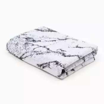 Полотенце махровое Этель Granite, 70х130 см, белый/черный