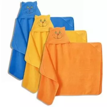 полотенце-накидка махровое Зверята, размер: 75х125см, в ассортименте, 200г/м2, 100%хлопок