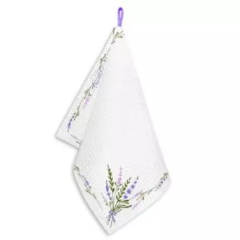 Полотенце вафельное Лаванда рамка, 35х60 см, хлопок 230 г/м2, шелкография